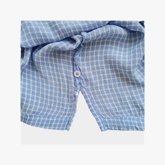 Size- M, Eileen fisher cut sleeves shirt in blue and white stripe - Picture 4 of 5